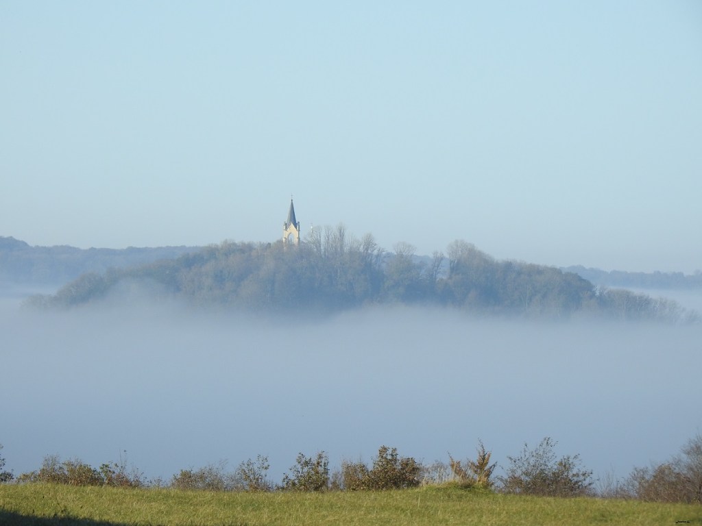 Un peu "lève-tard" ce-jour-là,  la Motte émerge de ses brumes . . .
 Vesoul, le 29 octobre 2024 à 9h12. Nikon Coolpix P900 - F/3.5 - 1/800e de sec. - ISO 100 - Distance focale : 62 mm Photographie de Jeanine Grandjean.